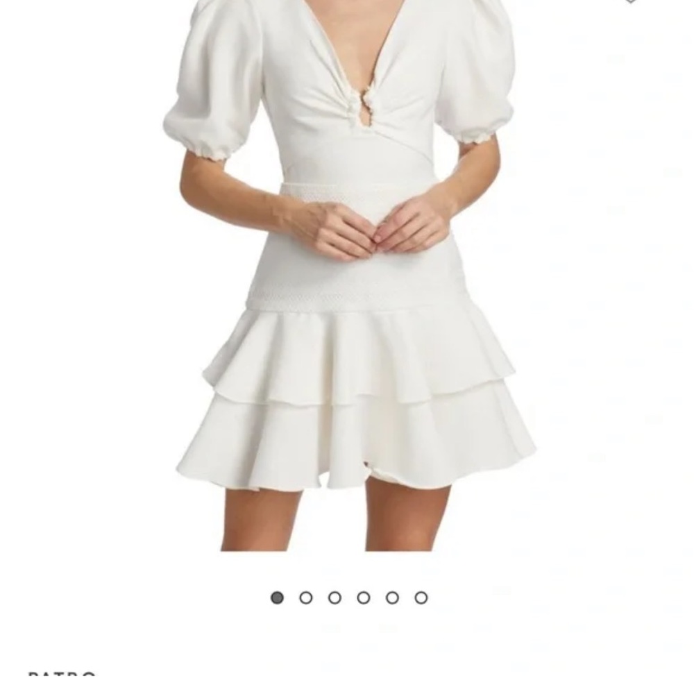 PatBO White Puff Sleeve Mini Dress